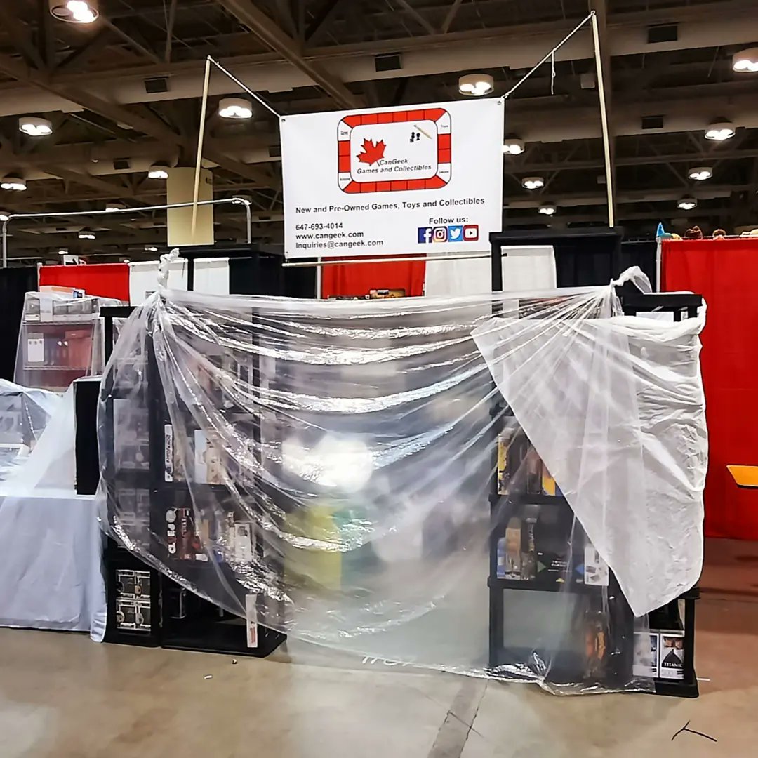 can_geek's tweet photo. It's been a long and busy day, but here's some pictures we took as we set up the CanGeek #Games and #Collectibles booth for FAN EXPO Canada 2023.

Remember to swing by and see us this weekend at #booth1107 🙂

#boardgames #videogames #toys #actionfigures #funkopops #fanexpocanada https://t.co/TFN3XU7dgz