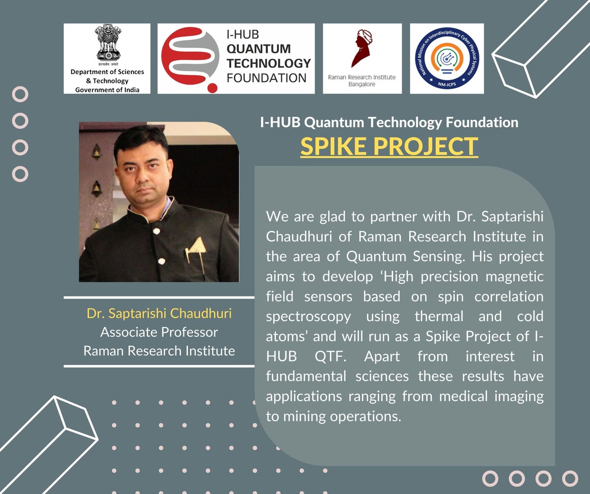 Here we begin our #SpikesatQTFseries

#IndiaDST #NMICPS #quantumcomputing #quantumtechnology #quantum #sensors