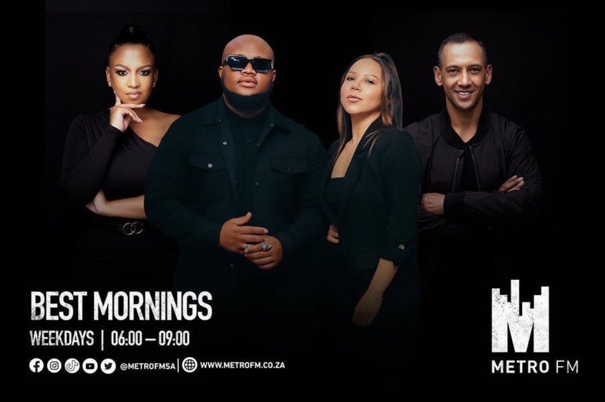 METROFMSA's tweet photo. Happy Thursday 🥳
Welcome to Best Mornings with @SabbyTheDJ @kandiskardash @ZandileHopa @owenhannie 
#BestMornings | Weekdays 6:00 - 9:00

📲: 060 552 7303
☎️: 086 000 2160 https://t.co/I55UqvOo9J