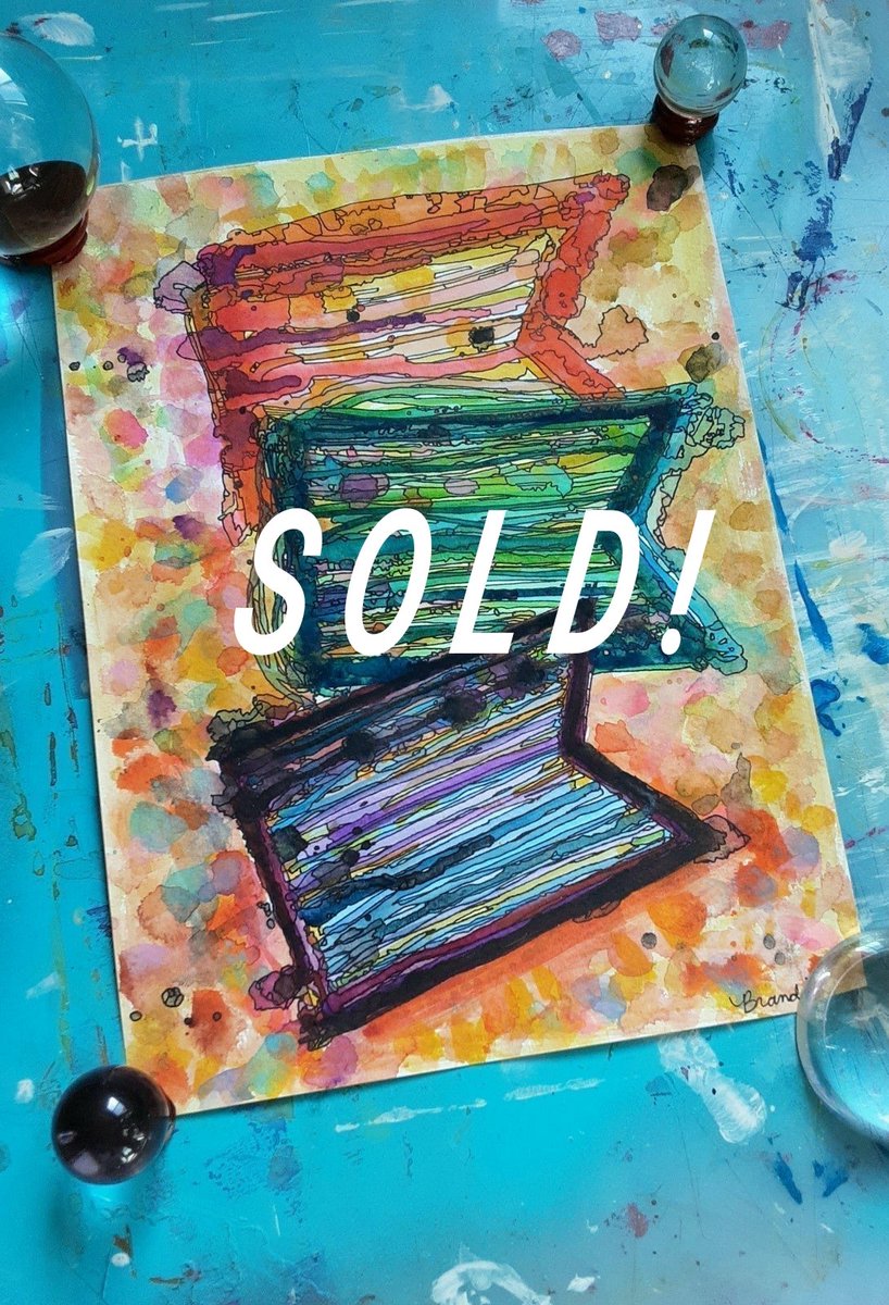 SOLD! @mercari_app ❤️ Come check my other items for sale! mercari.com/u/163218707/ 🌻#watercolor #paintingoftheday #sold #mercari #mercariseller #abstractart #trippyart #sketchbook #artforsale #shoppingonline #artworks #arte #ArtistOnTwitter #artshare #onlineshopping #wallart #fun