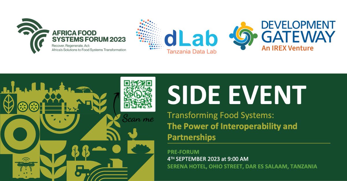 obakari2011's tweet photo. Join @dLabTz  and @DGateway at the at #AGRF2023 side event to explore innovative technologies &amp; strategies to address needs, challenges, &amp; opportunities within the agricultural sector in Africa. RSVP now! https://t.co/HtTOQA5TAq https://t.co/pFfovcT8M3