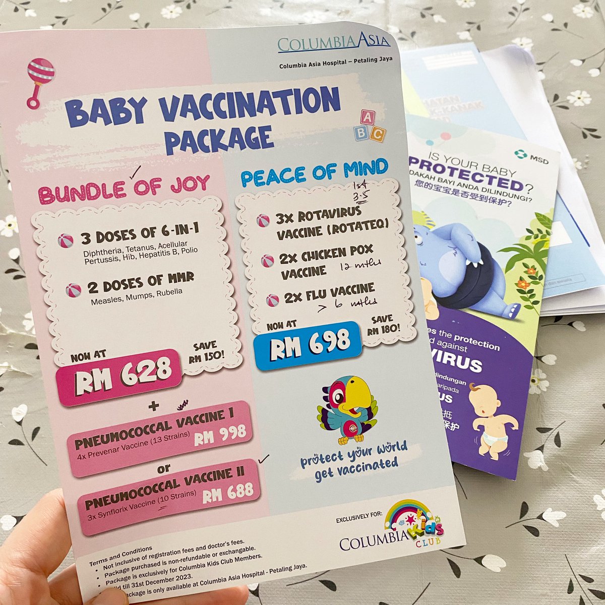 surayaror's tweet photo. 👶🏻 Baby vaccination tip from my doctor: Go to Klinik Kesihatan to get ones on the left for free, then go to private to get the ones on the right (price varies - ours charge RM698)

If doctors here have any other money-saving tips for baby, I'd be grateful to hear them 🙏 https://t.co/mwuk9r4CRg