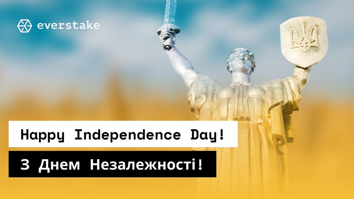 everstake_pool's tweet photo. 🇺🇦Today, Ukraine is celebrating its Independence Day. After the full-scale invasion, this day attained even greater significance to all of us. It embodies freedom and dignity, the core values of the resilient Ukrainian nation. These are the values that our country is fighting for every day.

As a Ukrainian company, we swell with pride today. З Днем Незалежності!