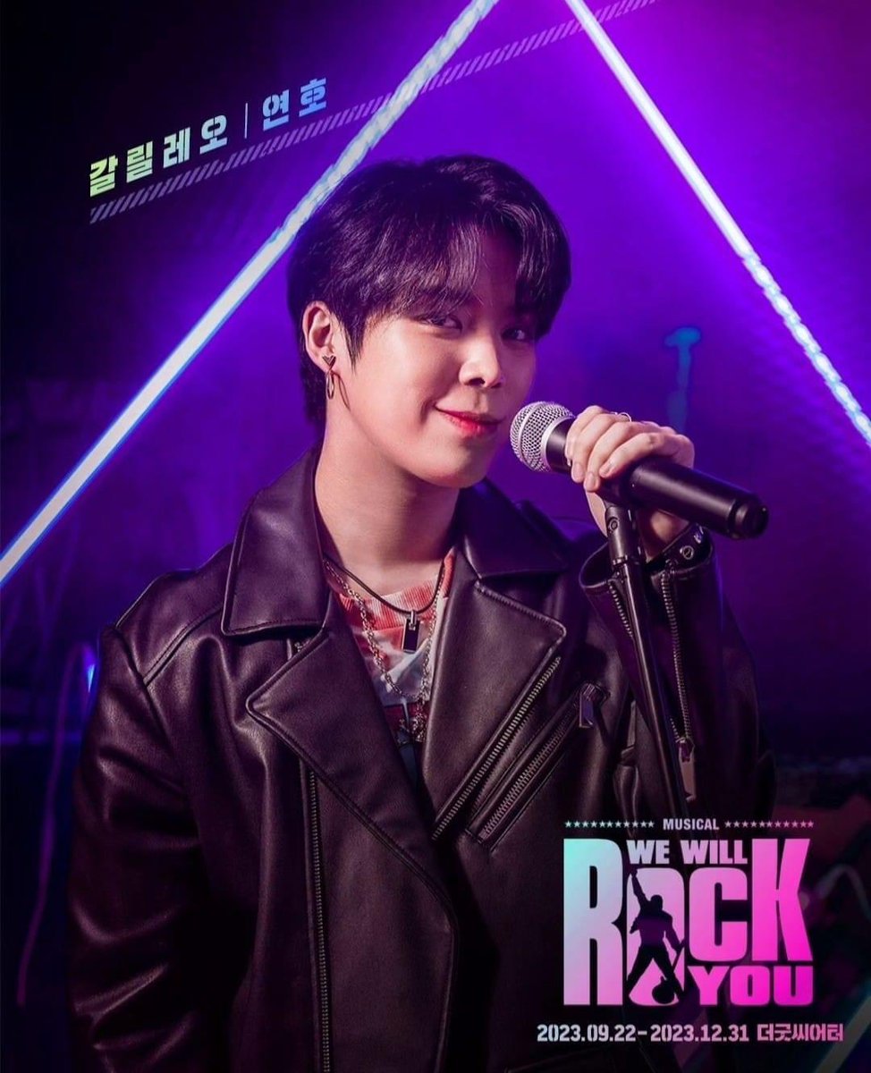 [📢] #YEONHO Musical Play Debut 💜

Yeonho is set to make his musical play debut with "We Will Rock You". He will play the character "Galileo".

Scheduled as follows:
9/24 (2pm KST)
9/29 (2pm KST)
10/3 (2pm KST)
10/7 (3pm KST)
10/9 (2pm KST)
10/13 (7:30pm KST)

#베리베리 #연호
