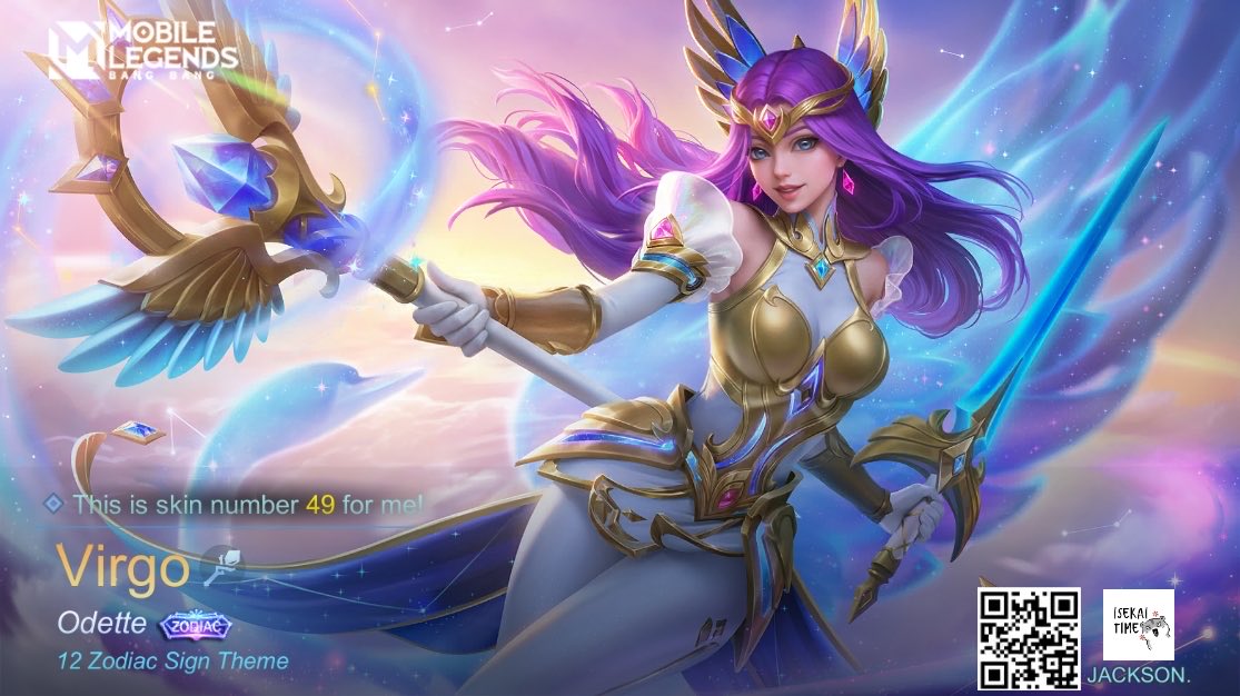 MoonShrine_'s tweet photo. Well…guess I gotta be an Odette main now 😍🤩 #zodiac #mobilelegends https://t.co/NjJLa80g3a