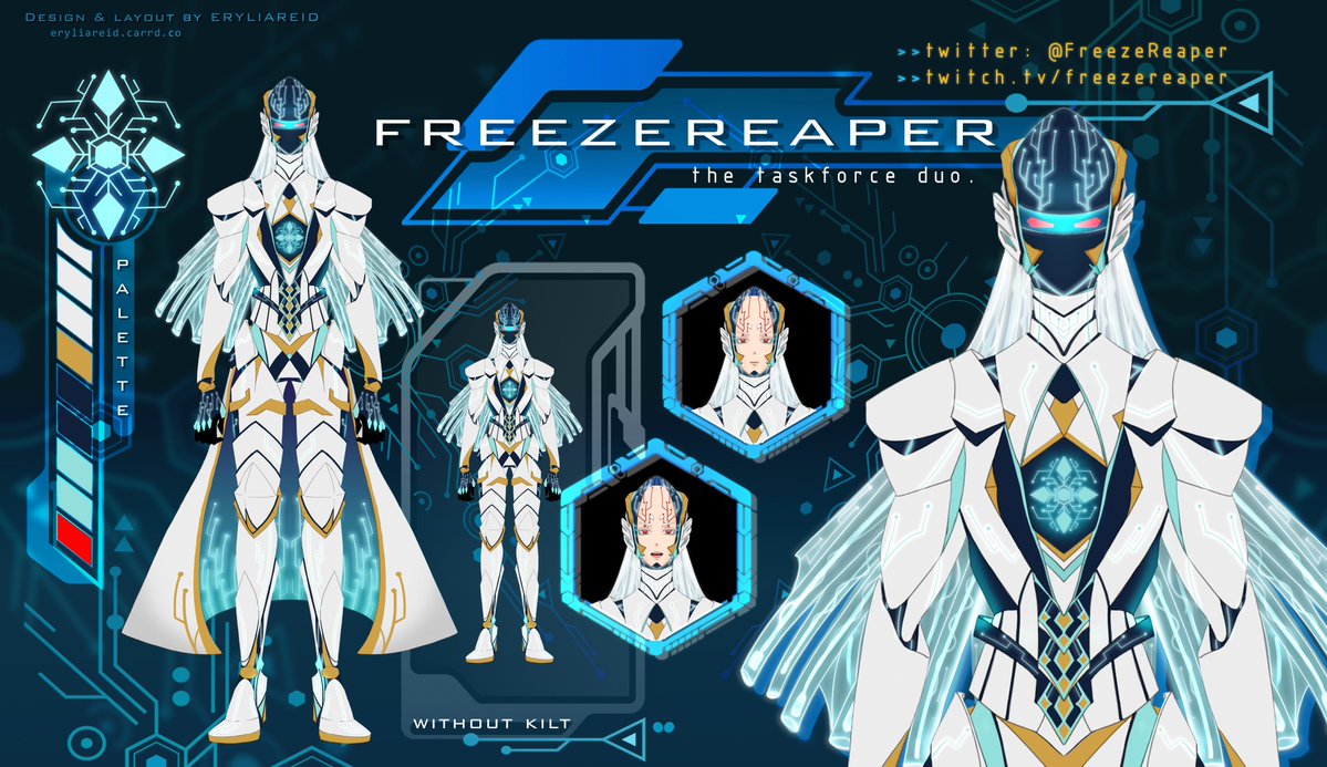 FreezeReaper's tweet photo. Freeze.exe has been upgraded. Reaper will be going through an upgrade next year! The lore for both will be explained tomorrow!

P.S 
First time i saw the sketch for this model I love it already So excited to use this model on streams!

Artist/PNGMama - @eryliareid

#VtuberEN https://t.co/1F2Y3By1QC