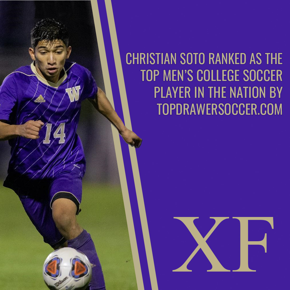 Christian Soto, a former player for XF, has been ranked as the top men's college soccer player in the nation by TopDrawerSoccer.com. Go Crossfire!
<a href="/UW_MSoccer/">Washington Men's Soccer</a>