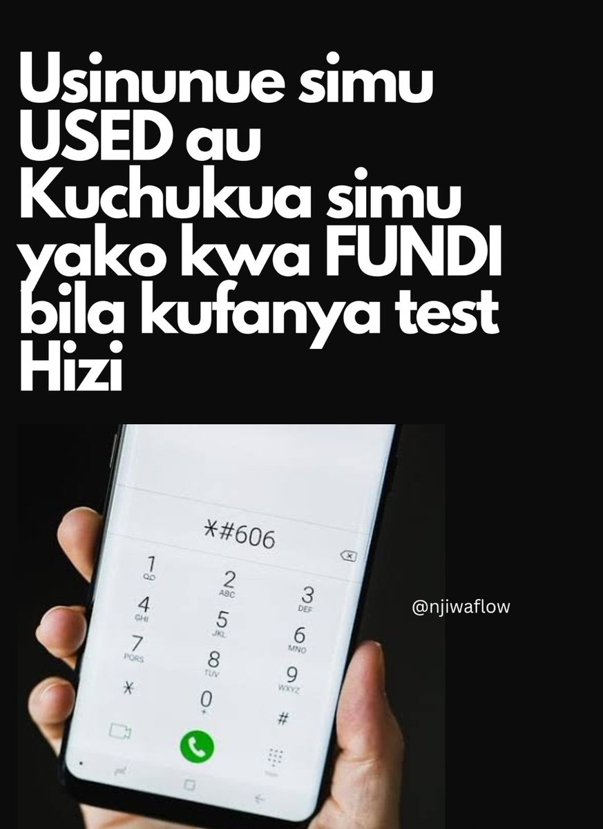 NjiwaFLow's tweet image. 💨 Yawezekana unataka kununua simu used au umetoka kurekebisha simu yako kwa Fundi

Je utajuaje kuwa hiyo simu haina matatizo  yeyote kwenye hardware system zake?

Leo nataka nikuelekeze namna ya kutest kuwa kila feature ya simu yako kama haina shida kwenye hardware....👇🏾