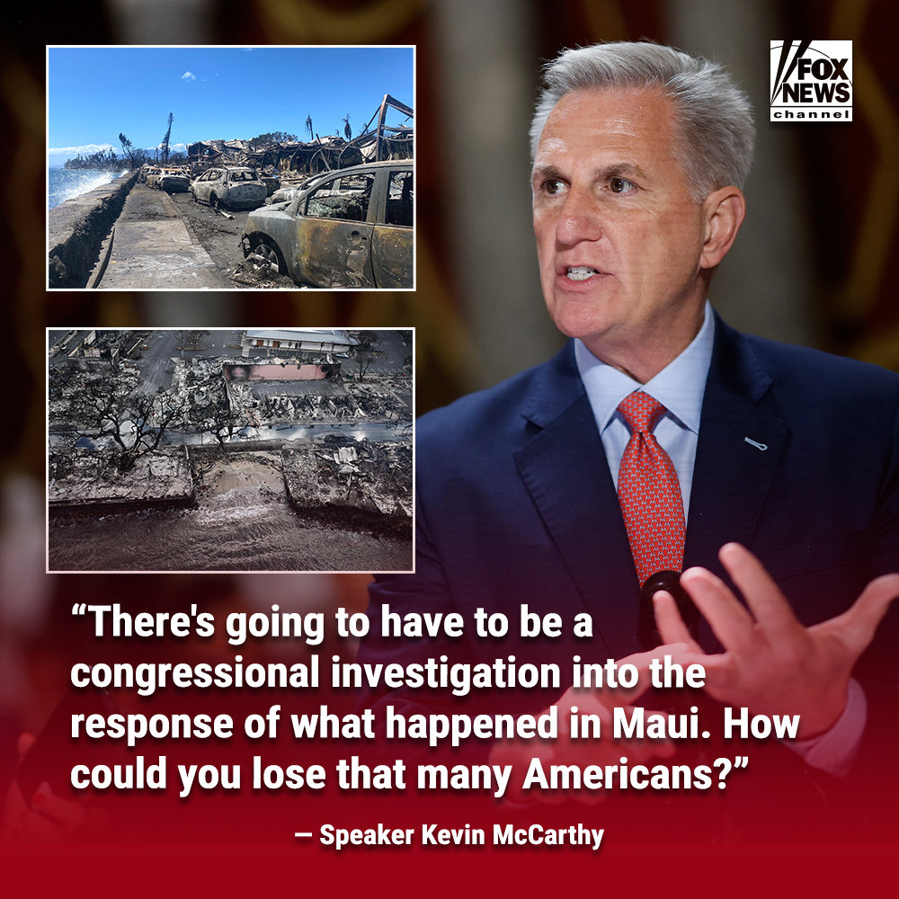 Instead of another investigation where you can flap your jaw for the next six months, why not pass an emergency bill where you send Maui the equivalent of what every Congressman has made in stock options this year? 

America is begging you:  #StopTalking