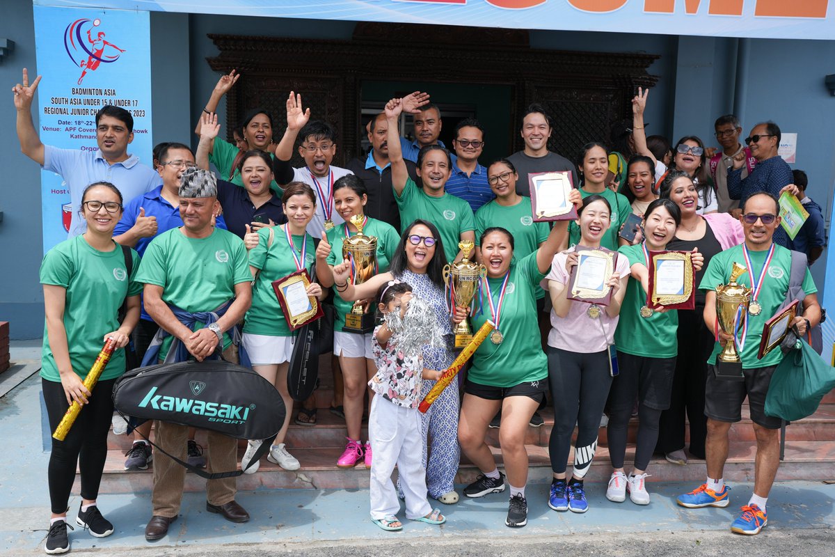 UNOPS_Nepal's tweet photo. Celebrating the smashing victory of #TeamUN at the 1st #UNRCCup! Kudos to the Staff Association & #HRTaskForce for championing staff wellbeing via sports.
Congratulations to our colleagues Misuzu Goto & Prema Sunuwar, 1st runners-up in women's doubles badminton.๐ธ๐ฅ๐
#UNSports https://t.co/FpxtgqXVMr