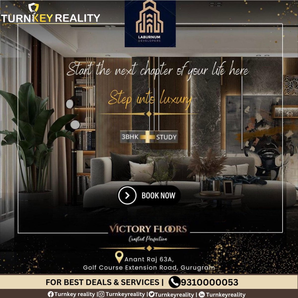 turnkeyreality's tweet photo. Laburnum Victory Floors

3 BHK + Study 🏡

Sector 63A, Gurgaon
Golf Course Extension Road

Best Price Guaranteed 
contact us 9310000053

 #turnkeyreality #laburnum #laburnumdevelopers #sector63a #property #propertyingurgaon #project #investment #realestate #opportunity #home https://t.co/TxjdWaYCuZ