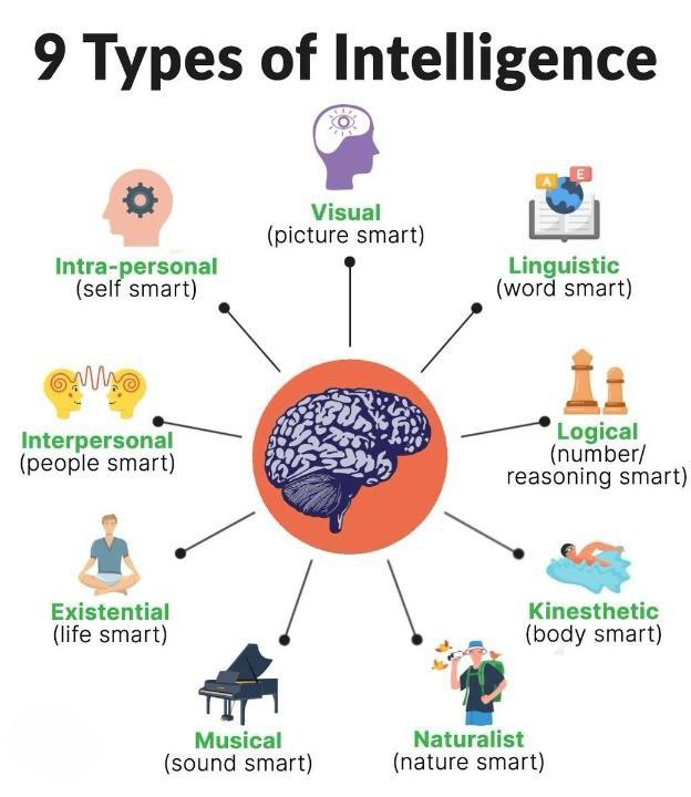 MetaAurelius's tweet photo. 9 types of intelligence: https://t.co/Qnath8M5nI