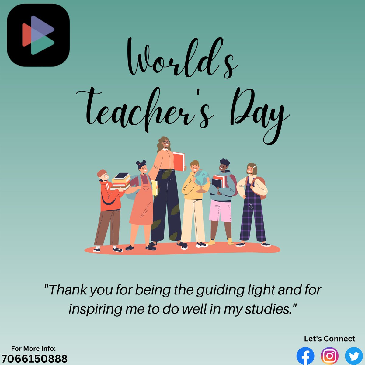 Trillionapps's tweet photo. Happy Teacher's Day 
Thank you, dear teacher, for your unwavering support, guidance, and belief in me,
Your passion for teaching and your dedication to my growth has inspired me in ways I cannot put into words.
#Happyteacherday #tech #nizamabad #ContactUs #yourtechpartner https://t.co/F7foxuvjBl