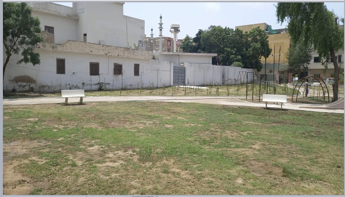 DCKhiCentral's tweet photo. Discover the magic of #Project76 at Block 14's Fatima Park! From a forgotten corner to a vibrant green haven, witness the remarkable journey of urban revival. A unique touch? We're irrigating this oasis with ablution water, embodying sustainability and community spirit. https://t.co/pmuIVSp3yh