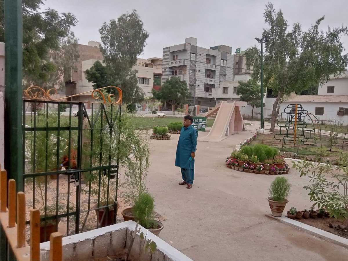 DCKhiCentral's tweet photo. Discover the magic of #Project76 at Block 14's Fatima Park! From a forgotten corner to a vibrant green haven, witness the remarkable journey of urban revival. A unique touch? We're irrigating this oasis with ablution water, embodying sustainability and community spirit. https://t.co/pmuIVSp3yh
