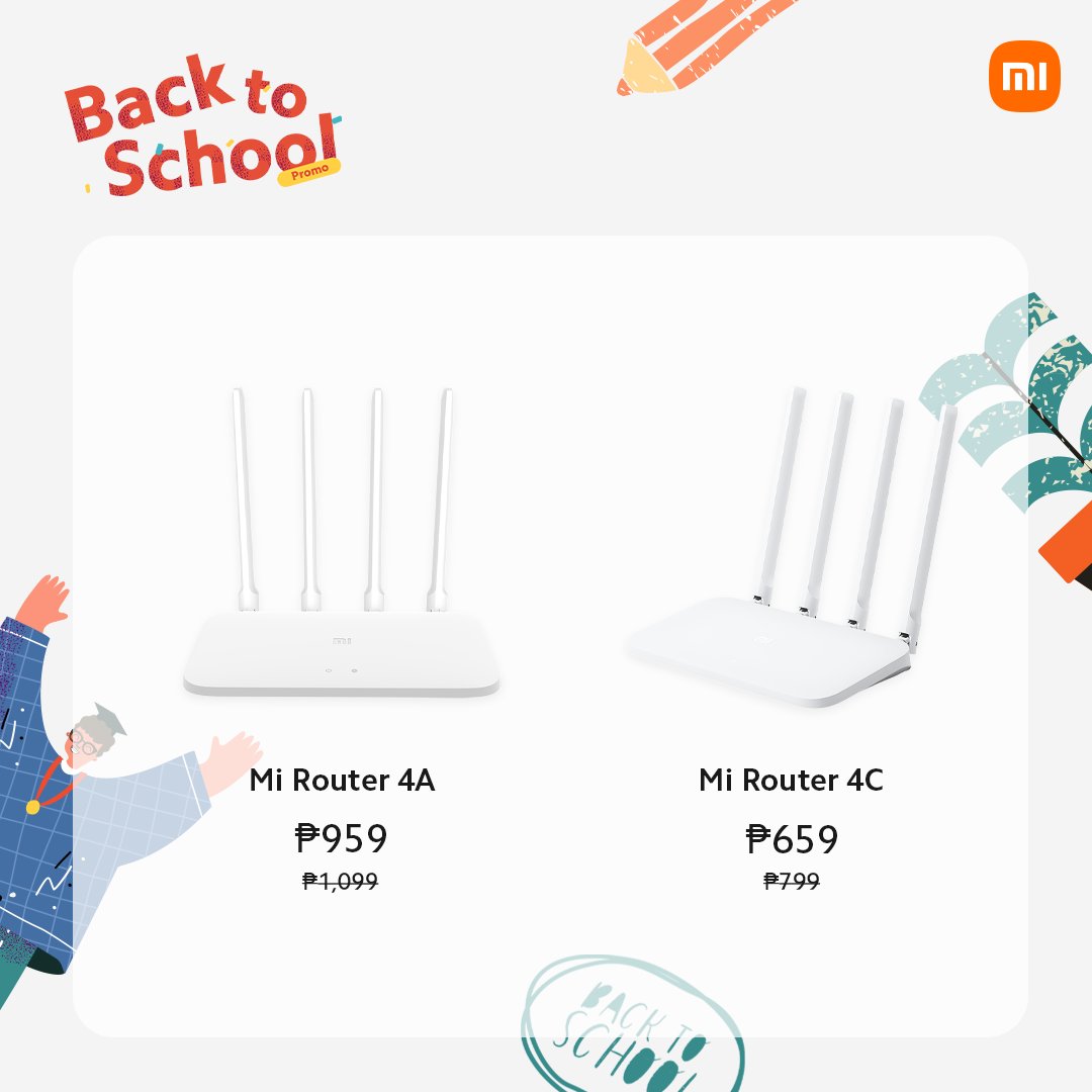 Xiaomi_PH's tweet photo. Experience high speed and seamless browsing when you equip your home with the #MiRouter4A or the #MiRouter4C! πΆ
Get it at a discounted price until August 31, 2023.
Find a Xiaomi Store nearby: https://t.co/PySoWeGg0i https://t.co/WLd3HALioh