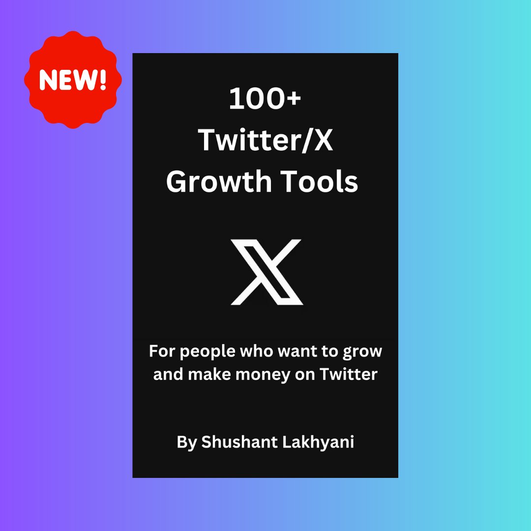 Twitter/X is the future of social media.

You can't miss out on growing here.

I've prepared a resource that has 100+ curated tools that you can use to grow on Twitter.

To get it,
1. Like
2. Comment 'X'
3. Retweet
4. Follow me

I'll send it to you for FREE.