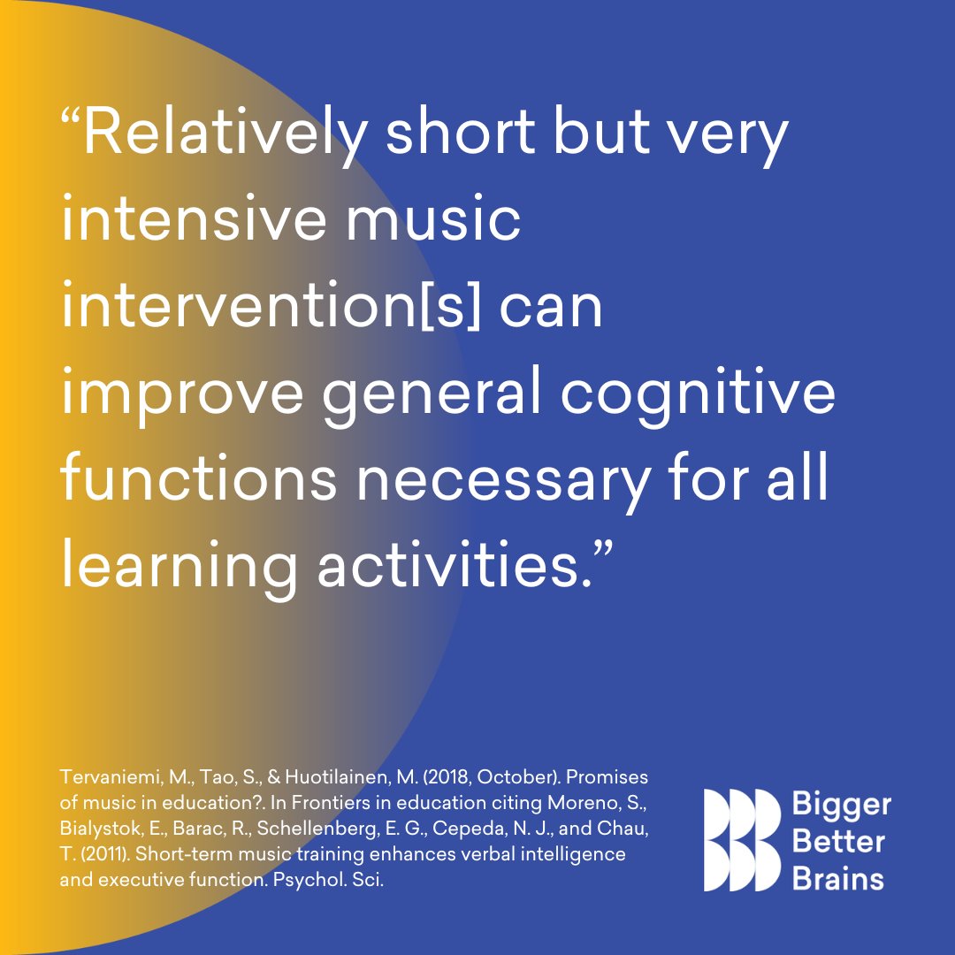 bb_brains's tweet photo. Can music intervention enhance general cognitive abilities? Yes it can! 🎶 🧠 💥 #MusicLearning #Neuroscience #BBB #Music https://t.co/pPZvpUiJQN