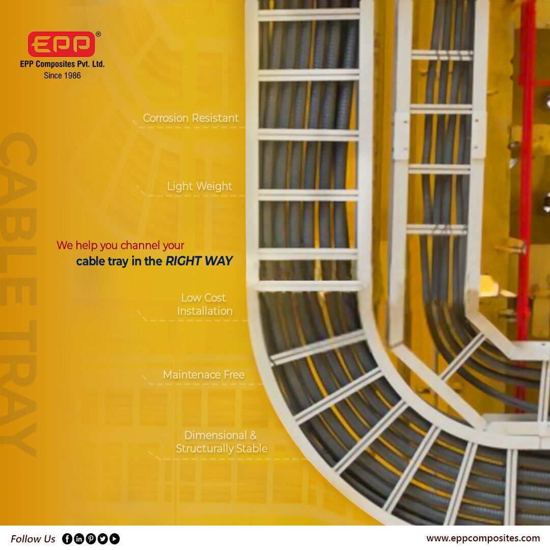 eppcomposites's tweet photo. EPP’s Non-Corrosive and Durable
FRP Cable Trays for cable support

#frpcabletray #exportersindia #watertreatment #causticchlorine #sodaash #bromineandbromide #finechemicals #dyesandintermediates #agrochemicals #viscosfibre #coldrollingmills #electroplaingplants #pharma https://t.co/LaWTOnXhPF