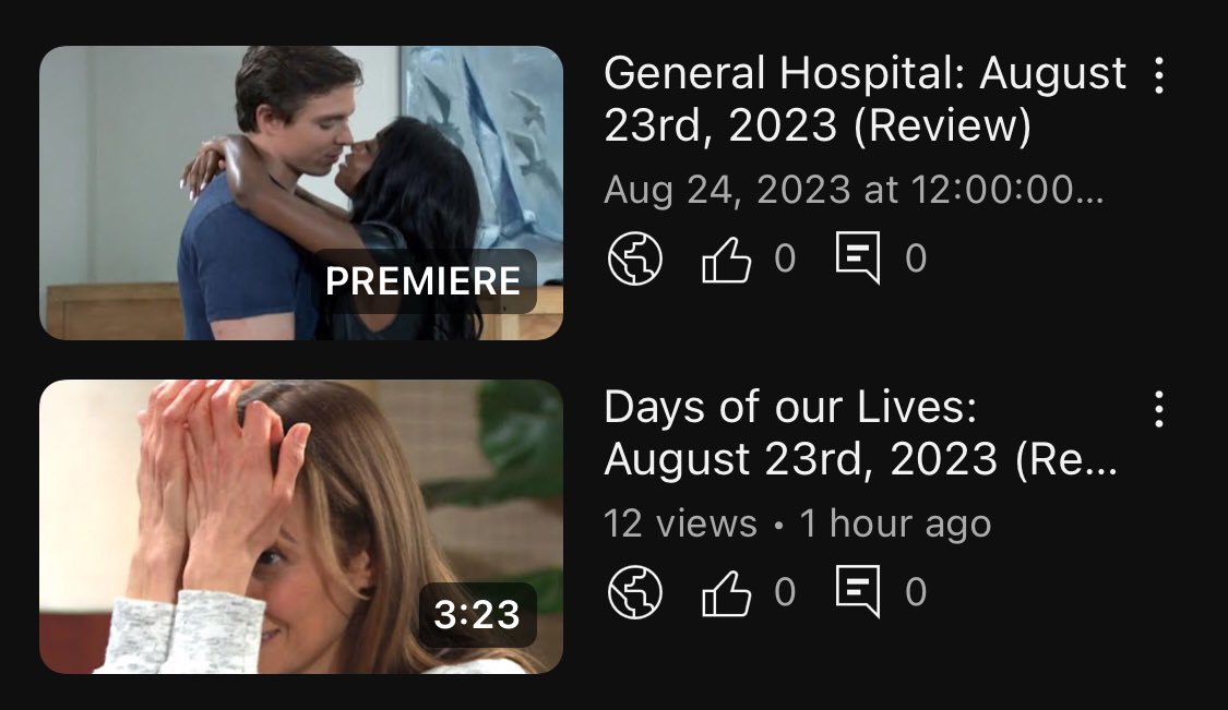 My reviews on Days of our Lives and General Hospital are up on my channel now! I hope you enjoy watching it :)
~
Like, comment, and subscribe!
~
Link:
youtube.com/@thesoapafters…
-
#Days #GH #Sprina #soapoperas #youtube #soapreviews