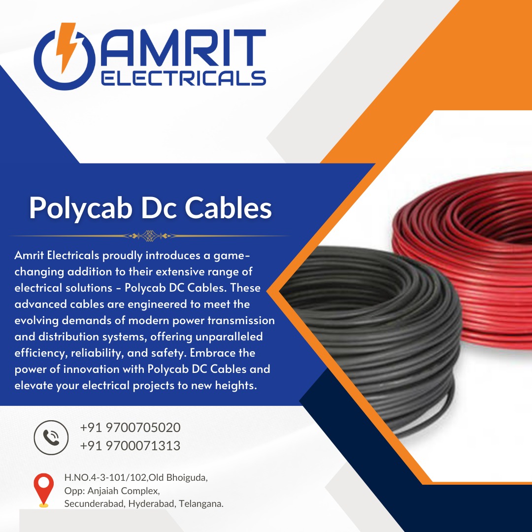 AmritElectrics's tweet image. Elevate your electrical solutions with top-notch Polycab DC Cables, now available at Amrit Electricals. We take pride in offering you the finest quality cables that ensure reliability, safety, and seamless performance.

#AmritElectricals #PolycabDC #QualityCables #EfficiencyFirst