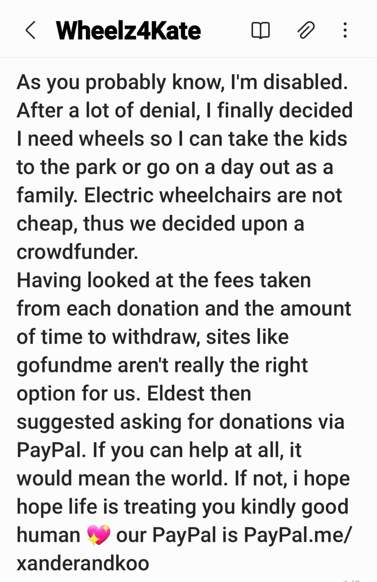 thekatetaylor's tweet photo. I've written about it below because my waffling would not stay on count. Essentially, my kiddos want their Mum to actually go outside with them, so I'm biting the bullet and asking for help. Our PayPal is https://t.co/ZOX83Mi5SB - please comment if you'd like more info. X https://t.co/f6XZO5asGG