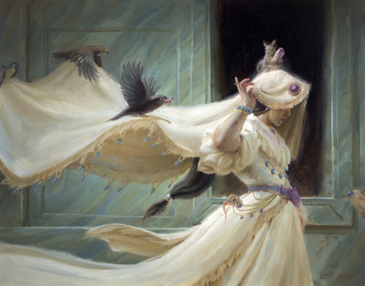 Here it is! My very first original MTG oil painting "Songbirds' Blessing". 14x11 inches on Gessobord. I'm super excited to finally show this as it marks the culmination point of many years of retraining in order to switch to traditional mediums. Sold to private bidder.