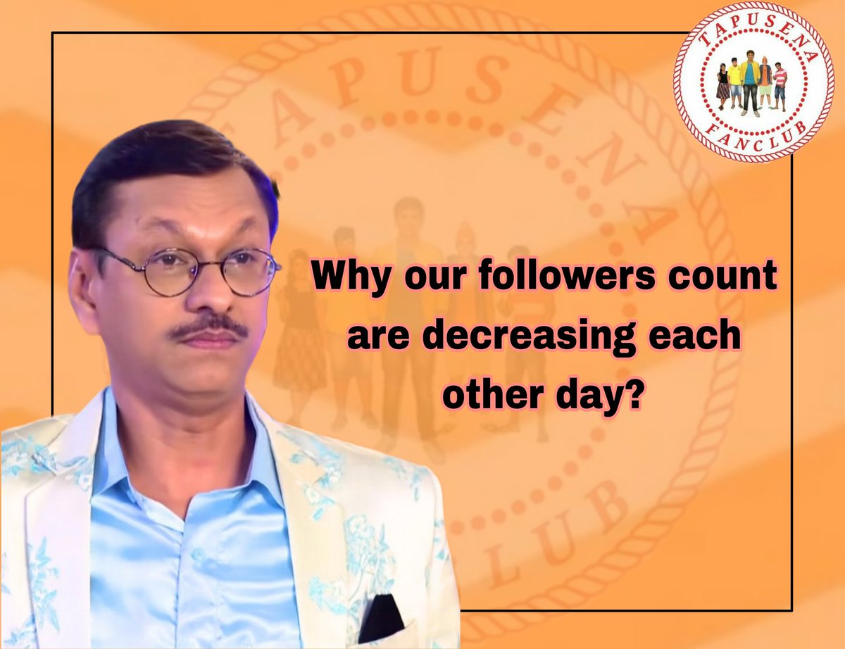 Tapusenafanclub's tweet photo. How does this happen???  followers are increasing every other day, but the count is decreasing! Weird! #X 

#ShyamPathak #Popatlal #Tapusenafanclub #TSFC #TaarakMehtaKaOoltahChashmah #TMKOC @X https://t.co/wzyLnlck4g