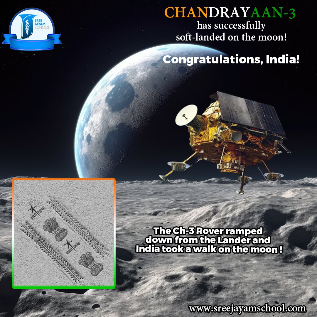 sreejayamschool's tweet image. Chandrayaan-3 
.       
Contact us: 9486274144 | 9487021111                                                      
Facebook: facebook.com/sreejayamschool                                  
Instagram:instagram.com/sreejayamschool…                         
#school #ICSEschool #Chandrayaan3