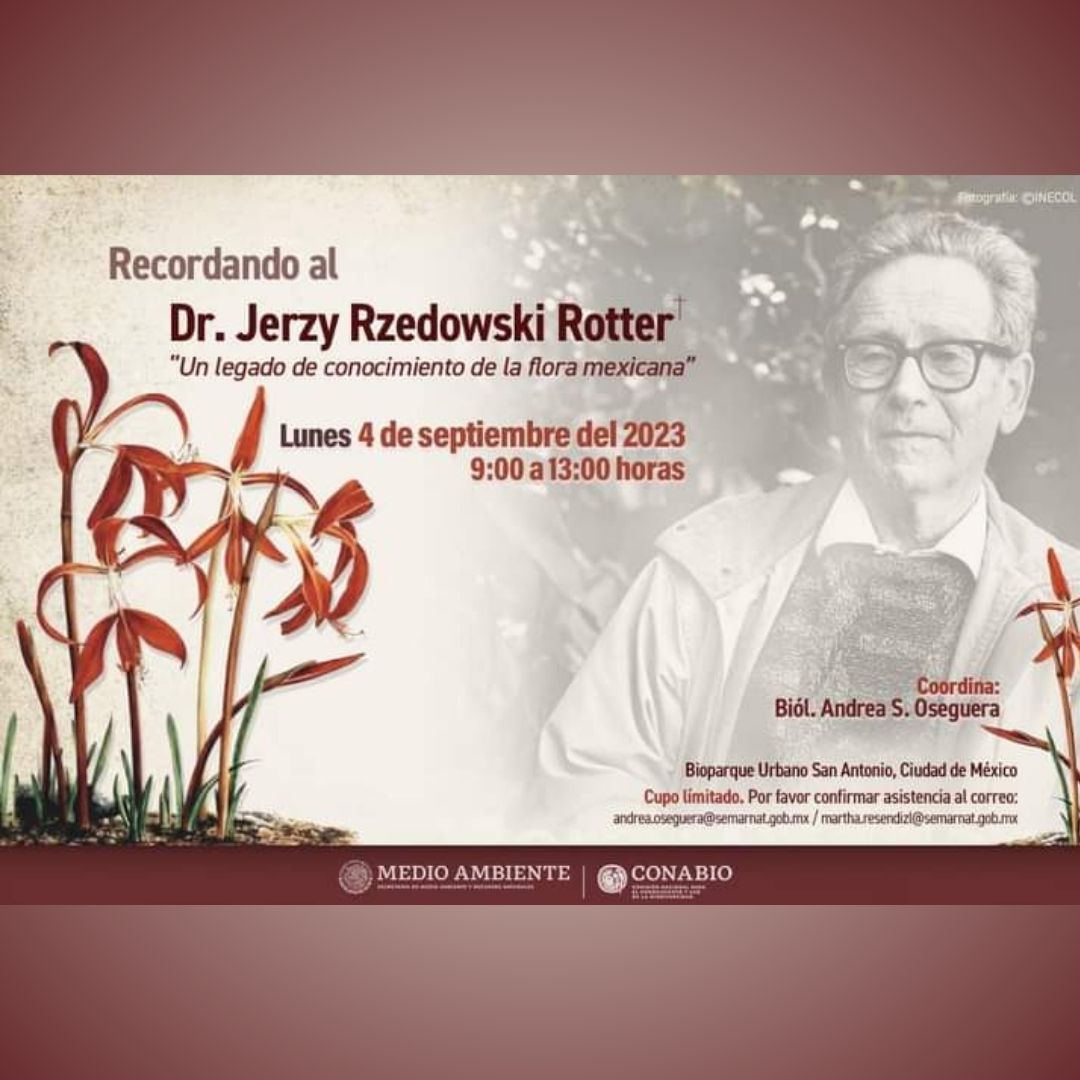 REPSA_UNAM's tweet photo. Homenaje: Recordando al Dr. Jerzy #Rzedowski 'Un legado de conocimiento de la flora mexicana' 🌿 🇲🇽
Asiste el 4 de septiembre de 9 a 13h. En el Bioparque Urbano San Antonio, CdMx.
Confirma asistencia 👉🏽 andrea.oseguera@semarnat.gob.mx
¡La @SEMARNAT_mx y @CONABIO invitan! https://t.co/m0xBMKlTP9
