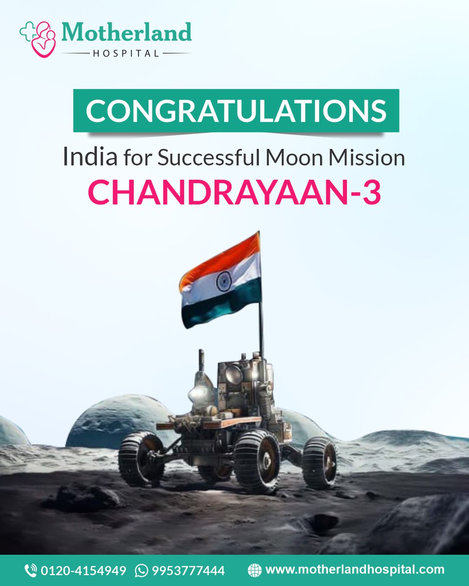 At Motherland Hospital, we're honored to celebrate India's success in space exploration. We believe that every achievement, contributes to our collective growth.

#CelebratingSuccess #IndiaInSpace #CollectiveGrowth #ProudOfAchievements #SpaceExploration #MotherlandHospitalPride