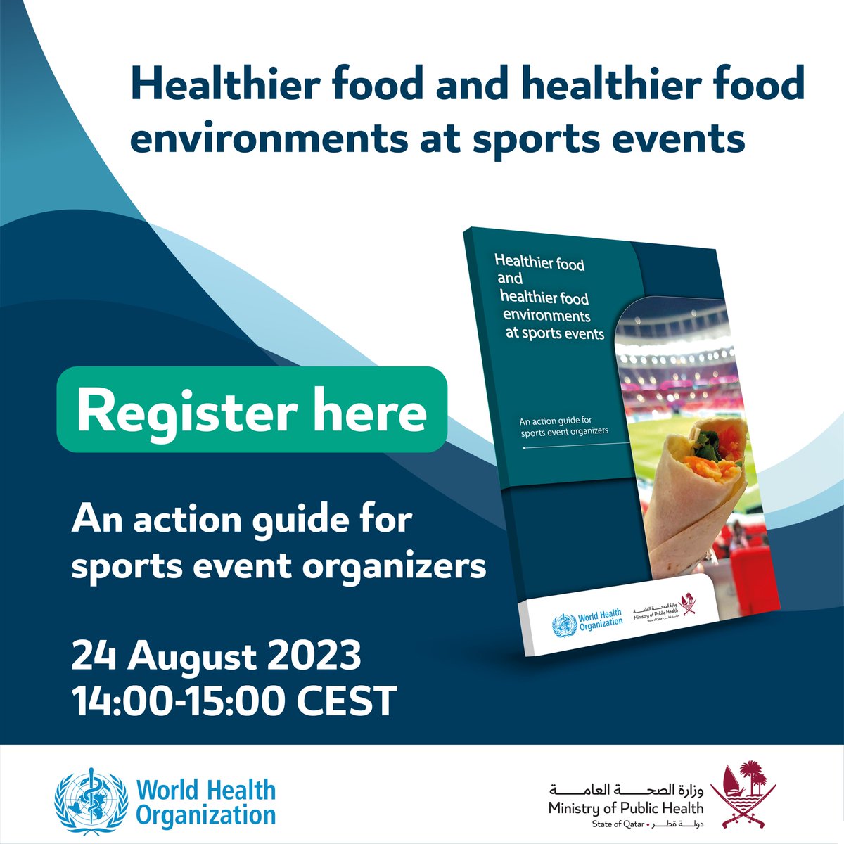 Don’t miss out! New action guide ‘Healthier food and healthier food environments at sports events’, out today 24 August.  Learn more here: tinyurl.com/3ry3wykz
· #FoodSystems #Sport4Health #HealthForAll