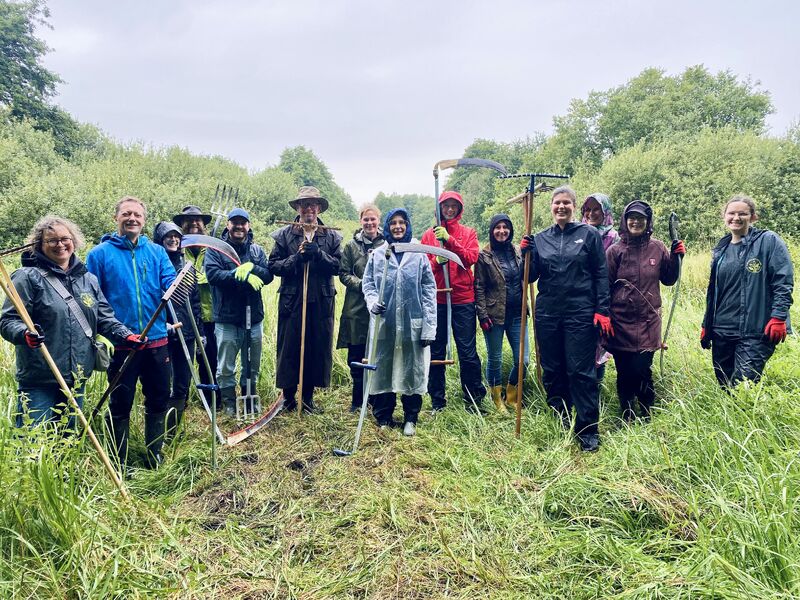 Wir packen mit an! Im Rahmen unserer Kooperation mit der #LokiSchmidtStiftung waren 11  Kollegen im Neugrabener #Niedermoor und haben einen großen Teil der Feuchtwiese gesenst. Auch ein paar  Erlensprösslinge haben wir entfernt, damit das #Moor erhalten bleibt.  Dankeschön! 🤗💙