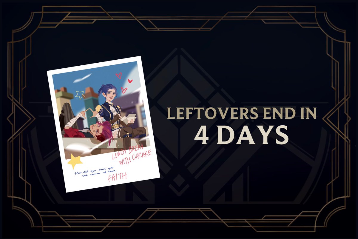 💥LEFTOVER SALES CLOSE IN 4 DAYS💥

Time's running out -- only 4 days left! We still have some prints in stock, featuring illustrations by our talented contributors. This polaroid print of Caitlyn and Vi is just too cute to miss!

Leftovers close THURSDAY, AUGUST 31, 9PM EST!