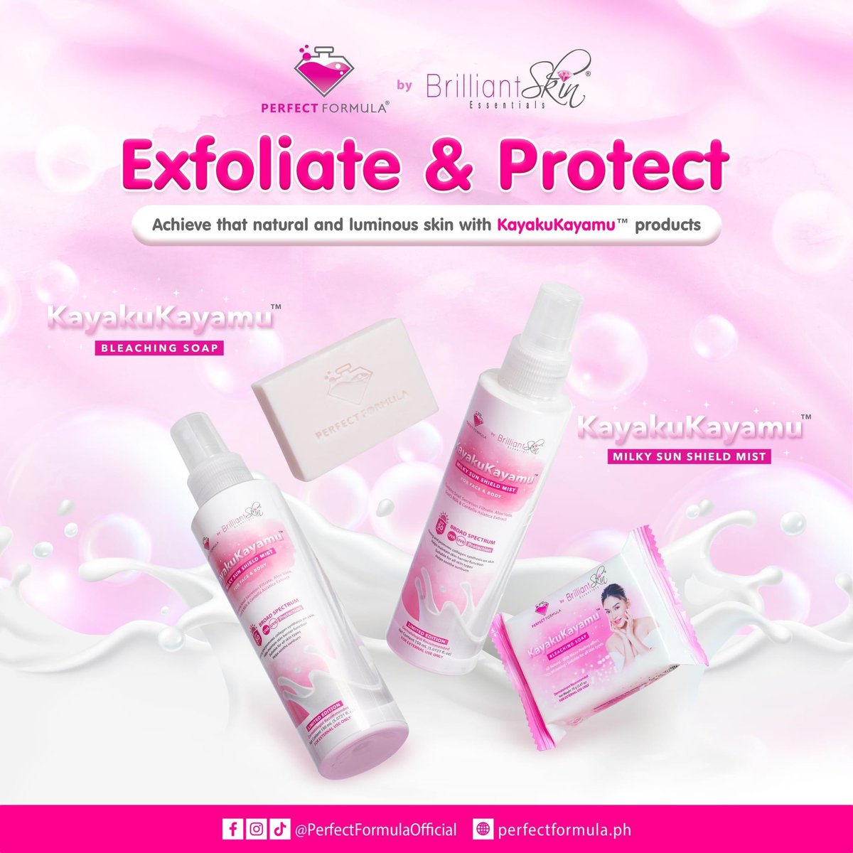 _PFofficial's tweet photo. Unleash your skin's full potential with KayakuKayamu™️ Bleaching Soap and Milky Sunshield Mist. 🤗

Achieve your best skin by indulging in mild exfoliation and potent protection and experience the ultimate journey towards flawless skin. 🥰 https://t.co/CiLfc4bUWQ