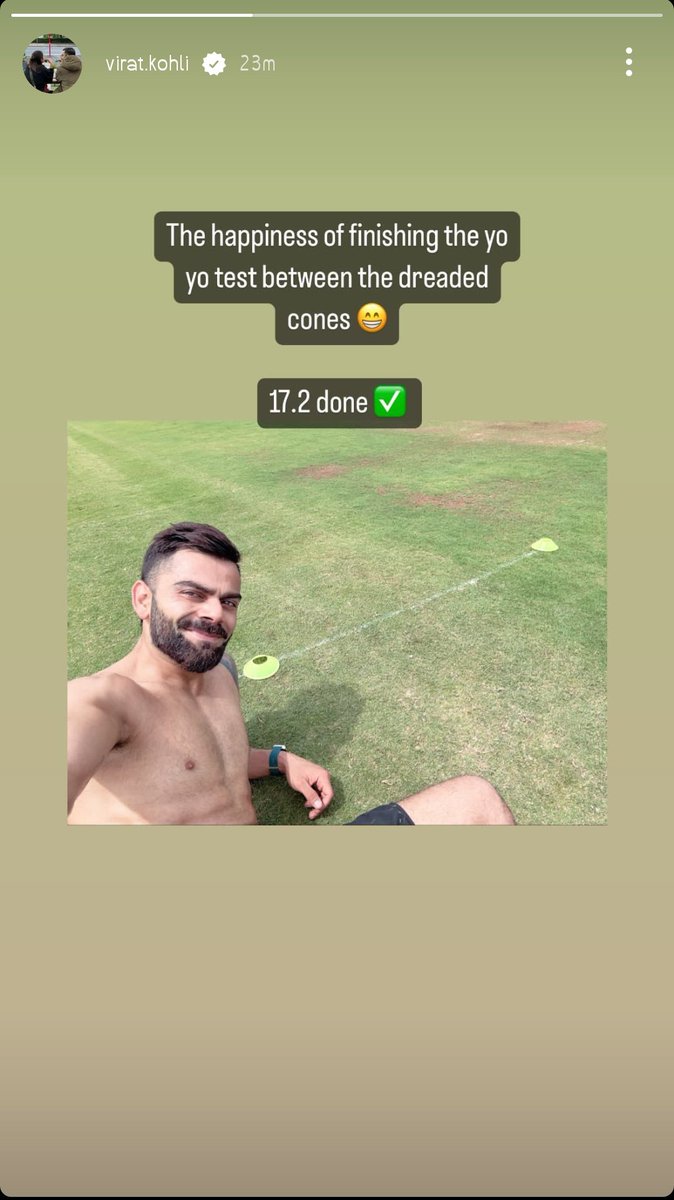 harshit_shukl's tweet photo. Virat kohli finished yo-yo test with 17.2 score

#CricketTwitter #ViratKohli𓃵 #AsiaCup2023 #BCCI #ICCWorldCup2023 #ICC #CWC23 https://t.co/CL5TeOfujY