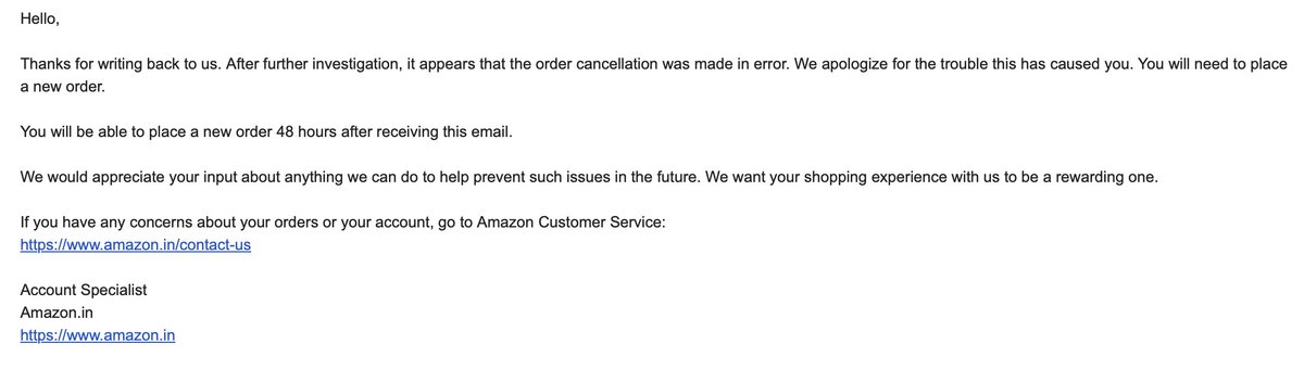 amanbapna's tweet photo. @AmazonHelp The same automated mail I have recieved from them since lat 1 month. Here is snapshot. You can also see they have sent same mail 17 times now without even reading my response or  any other update. https://t.co/c8iZ0dj1cj