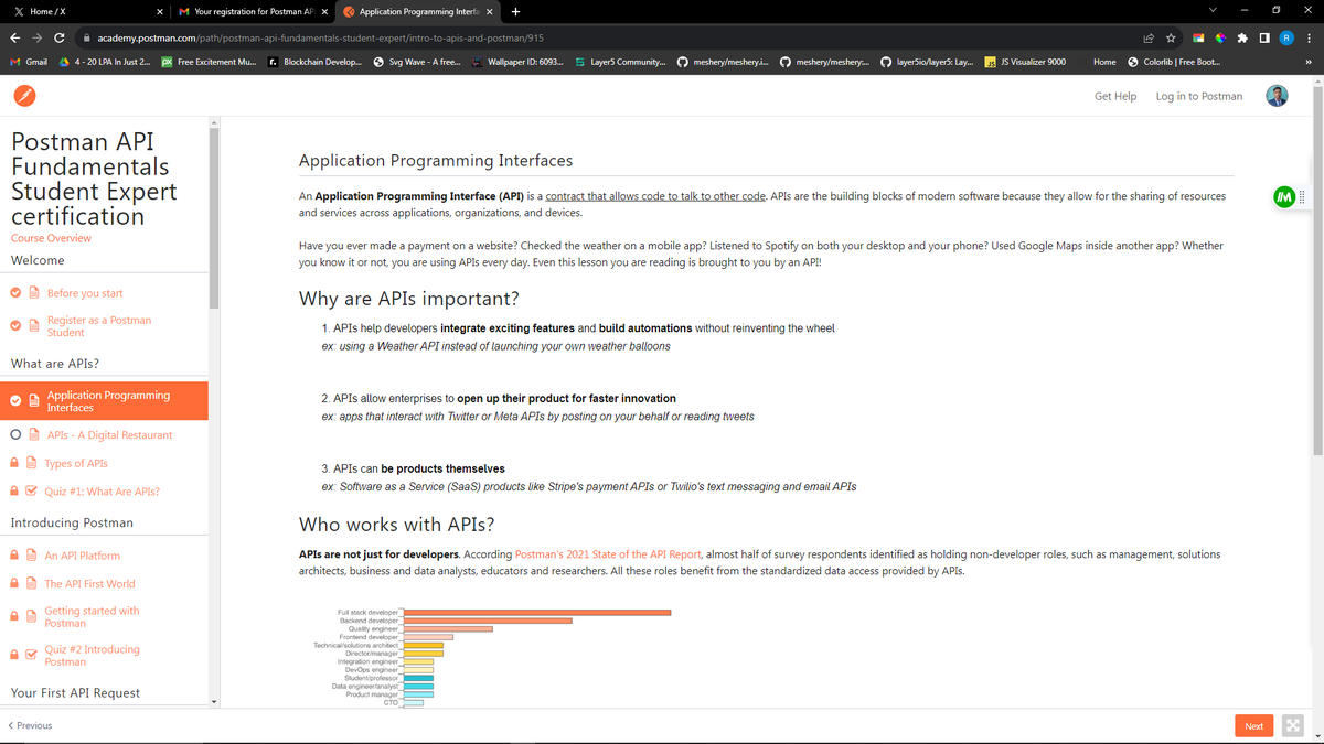 hevaibhavmaurya's tweet photo. I believe that obtaining the Postman API Fundamentals Student Expert certification with @getpostman is an excellent decision. π This certification offers numerous opportunities for learning and growth. π±
#PostmanAPI #StudentExpert #APIcertification
#API #API3 https://t.co/1Ugju3bkGs