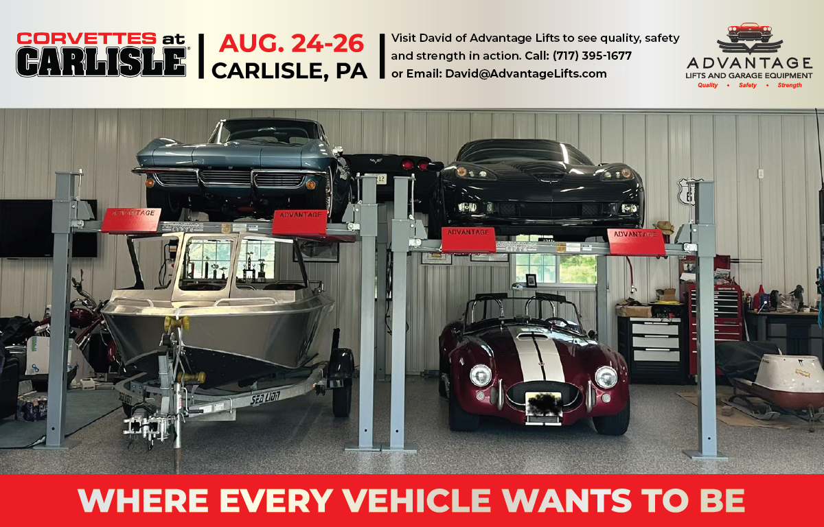 advantagelifts's tweet photo. Join us at Corvettes at Carlisle in Carlisle, Pennsylvania this Thursday, August 24th through Saturday August 26th! For special show pricing, call David Priar (717) 395-1677, or email at David@AdvantageLifts.com. https://t.co/zZGFk2AWia