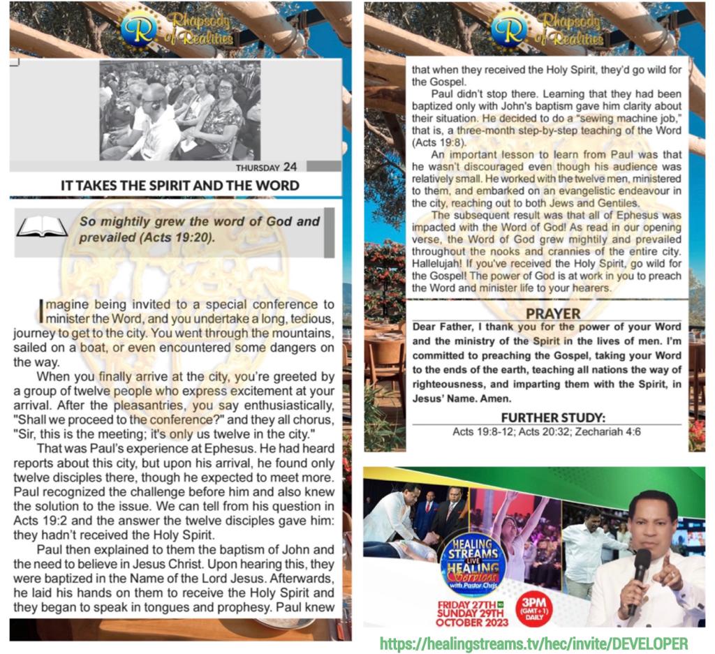 Torkwas76922408's tweet image. If you've received the Holy Spirit, go wild for the Gospel! The power of God is at work in you to preach the Word and minister life to your hearers.
#RhapsodyofrealitiesAugust24