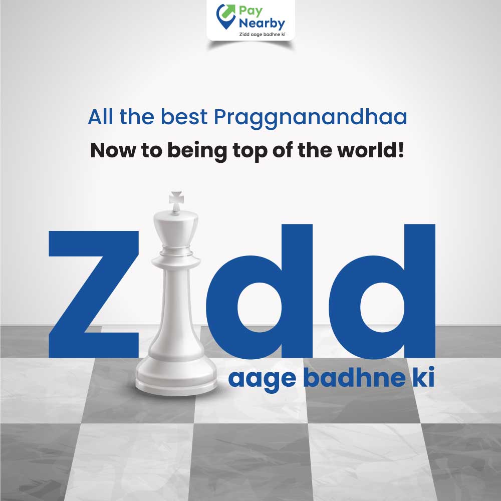 PayNearby's tweet photo. All the best R. Praggnanandhaa. Rooting for your win at the FIDE World Cup. You make the nation proud! #ZiddAageBadhneKi

#ChessChampion #RPraggnanandhaa #ChessProdigy #Grandmaster #ChessGenius #MindGameMaster #StrategicBrilliance #ChessAce #ChessWorldTopper https://t.co/dKZOrT8nc2