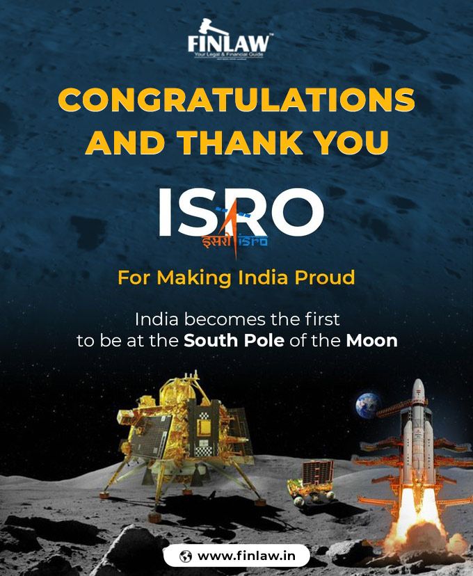 Congratulating #ISRO's incredible achievement with #Chandrayaan3Landing

#india #MoonLanding #ProudIndian #finlaw #finlawconsulatancy #finlawassociates