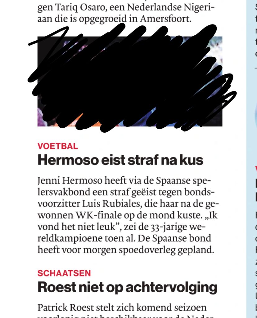 Bondsvoorzitter vertoont ongepast gedrag tegen speelster. Speelster laat weten het niet op prijs te stellen en eist straf. Beeldredacteur @adnl besluit dat het een goed idee is om foto van voorval te plaatsen bij artikel hierover. 🙄