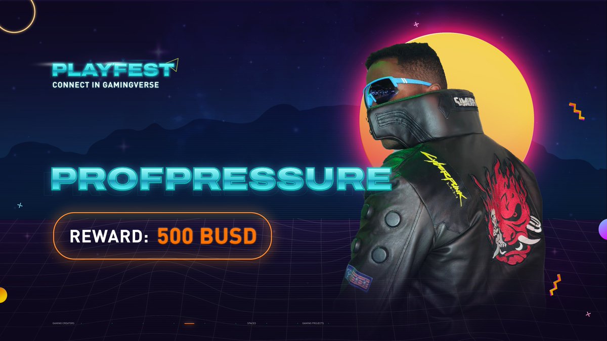 Space3_gg's tweet photo. 🚀 Welcome aboard, @ProfPressure! Join the content frenzy at #Space3PlayFest!  

🎁 Reward: 500 BUSD  

#ProfPressure is a valued member of both @TheCatalystog crew and @RegimentGG. 

#Space3 is thrilled to have you here 🫶 It's content creation time!   

#ContentCreators #Web3Gaming