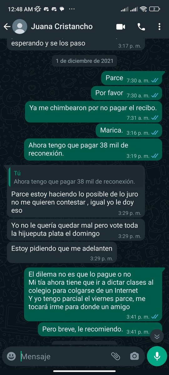 PinzonJerssonxd's tweet photo. Tiempo después de eso, me bloqueó de estados, de WhatsApp y todo xd
Y resultó que en diciembre eso a ella como perrito le tocó pasar encerrada 24 y 31 sola :v, que no tenía ni medio centavo, ah pero llamenla a fiesta, hasta terminaba gastando :v https://t.co/uv9W73Axg3
