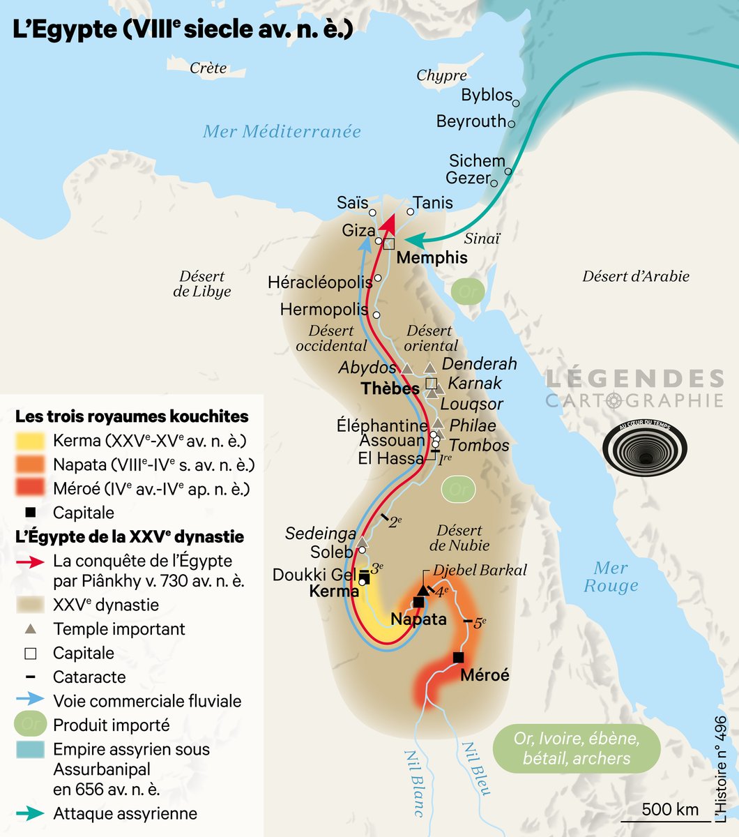LegendesCarto's tweet image. 4-7 les VIIIe et VIIe siècles avant notre ère, l'Égypte au VIIIe siècle