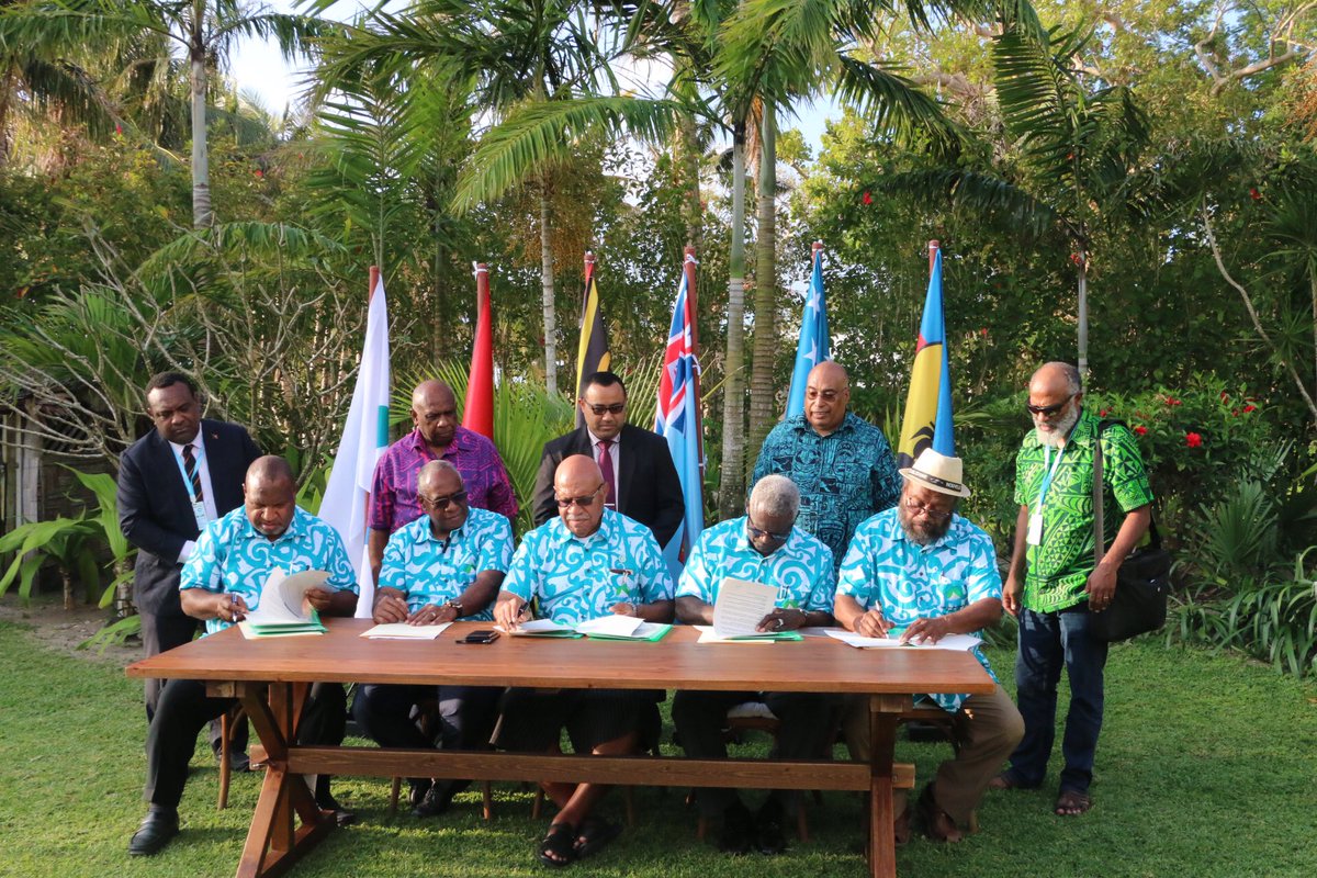 Melanesian Spearhead Group leaders have signed off on two declaration for the first time. The first on climate and and the second one of security in North Efate a while ago. A presser will be held in Port Vila. West Papua issue likely to be referred to Pacific Islands Forum.
