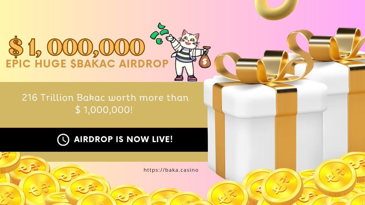 airdropinspect's tweet photo. New airdrop: Baka Casino (BAKAC)
Total Reward: $1,000,000 worth of BAKAC
Rate: ⭐️⭐️⭐️⭐️
Winners: 100,000 FCFS
Distribution: within 3 days after ends

Bot Airdrop Link: https://t.co/HrTQE5wy9w

#Airdrop #Airdrops #Airdropinspector #BSC #BakaCasino #BAKAC #Memeseason #Memecoin #Crypto #Bitcoin