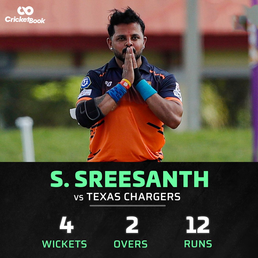 A sensational spell from S Sreesanth against Texas Chargers in US Masters T10 League 2023.

#Sreesanth #T20 #Cricket #USMasters #T10 #League #TexasChargers #CricketBook #Socialmedia