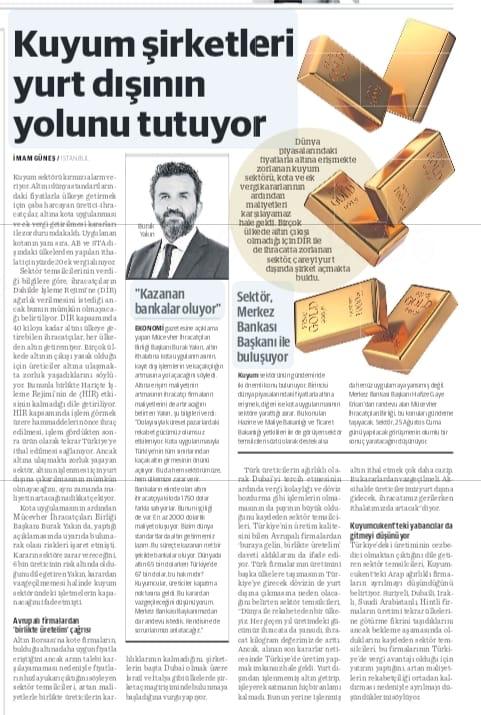 Türkiye'nin en üretken, dünya çapında rekabetçi sektörlerinin başında geliyor mücevher sektörü... Alınan son kararlardan dolayı iş yapamaz hale gelen sektör altında hücum misali İtalya ve özellikle Dubai gibi merkezlere doğru göç etmeye hazırlanıyor.